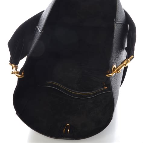 celine goatskin sangle seau black|CELINE Goatskin Sangle Bucket Bag Black.